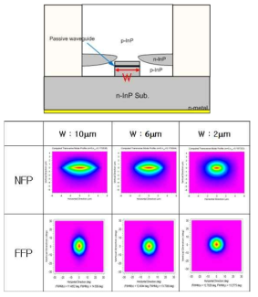 Passive waveguide 구조와 NFP 및 FFP 예측 결과