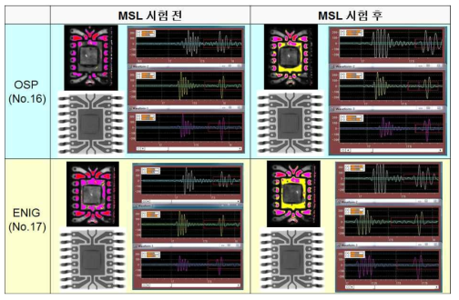 MSL 시험 후 C-SAM 분석 결과