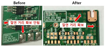 절연거리 확보 전/후 비교