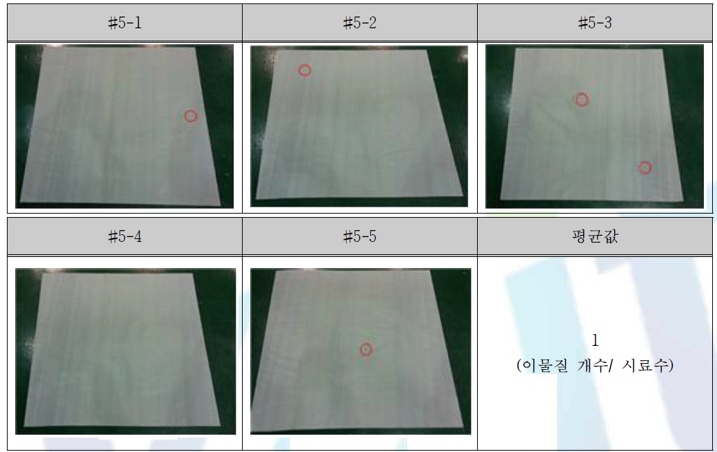 투과 불량률 측정 사진