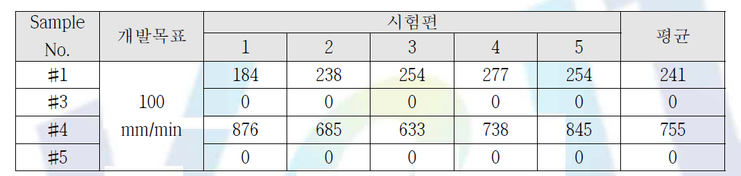 연소성 측정 결과