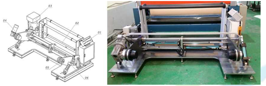 원단공급장치 설계도 및 사진