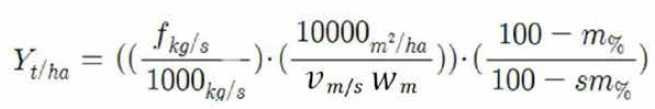 수확량 계산 식