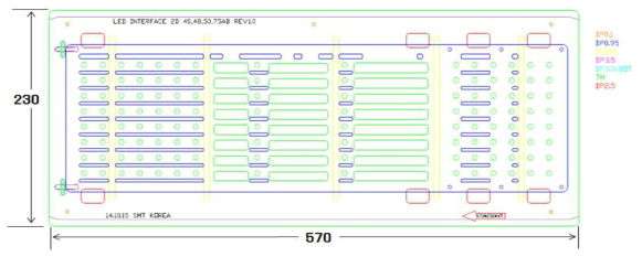 평가용 트레이스 설계 도면 (570mm*230mm*4T)
