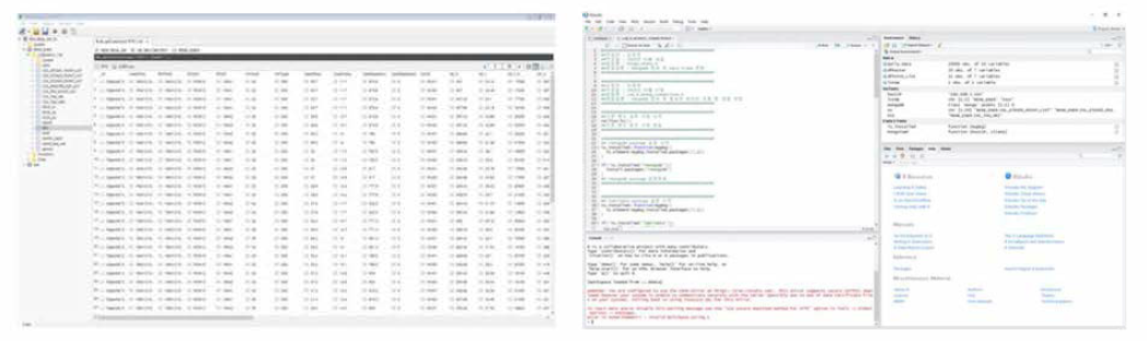 mongoDB(좌)와 R (우)