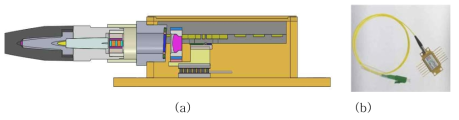 THz 분광용 DML 모듈 (a) 단면도, (b) 제작된 모습
