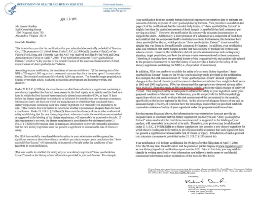 FDA letter (NDI notification)