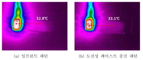 열화상카메라 관찰에 의한 수평 열확산 성능 평가 결과