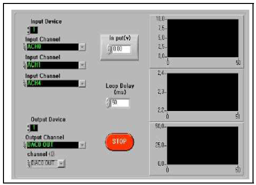 LabVIEW를 사용한 오픈루프 테스트 메뉴