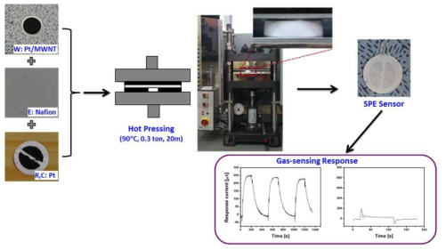 Solid polymer Electrolyte 기반의 센서 Feasibility test 결과