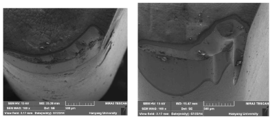 가공성 평가 후, 바이트 선단 주사전자현미경(SEM) 관찰 결과