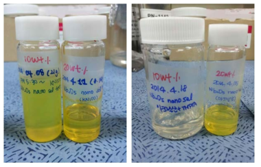 Nb2O5 나노입자 분산 TMPTA 용액 제조결과