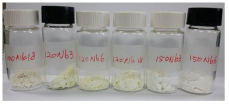 열처리 온도 및 반응 시간 변화에 따른 Nb2O5 의 성상 변화