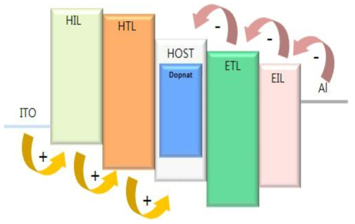 OLED 소자 Energy 전달 모식도