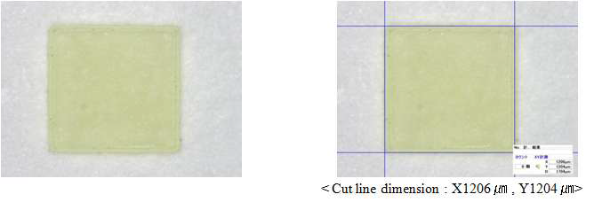 Phosphor sheet singulation 결과