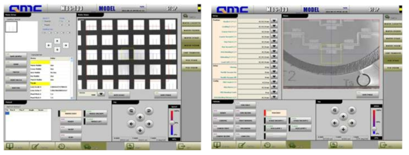 Wafer Chip Scan 용 S/W GUI (좌) / COB PCB Alignment S/W GUI (우)