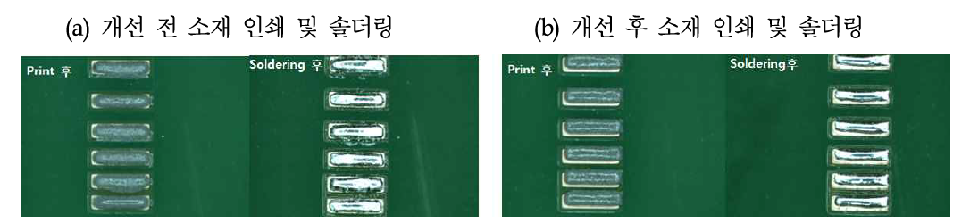 소재 공정 특성 최적화(인쇄 특성 및 솔더링 특성)