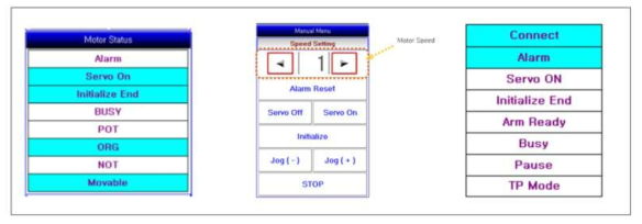 Select Axis : Monitoring & Operation, Robot Status