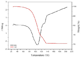 Stirring 방법으로 합성한 diamminesilver acetate 의 TGA 분석 결과