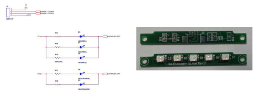 Alarm Bar (좌 – 회로도, 우 – PCB)