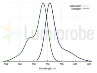 Cy 5.5의 Absorption/Emission spectra