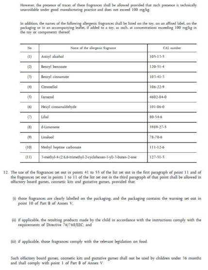 EU Directive 2009/48/EC, 11.3.11항 및 11.3.12항 원문