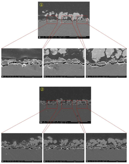 SUS430-0.5wt.% La2O3(nano) 1,000시간 산화시험 후 Cross-section image