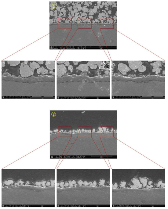 SUS430-3wt.% La2O3(nano) 1,000시간 산화시험 후 Cross-section image