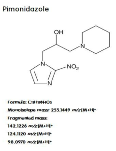 Pimonidazole 의 구조 및 분자량 정보