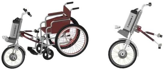 휠체어 결합형 외발 전기자전거 시제품