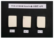 Frit 2160에 Kaolin을 조합한 유약 유약