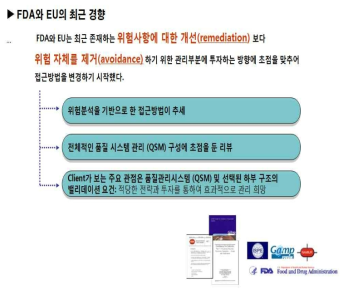 의약품 제조환경에 대한 FDA와 EU의 관점