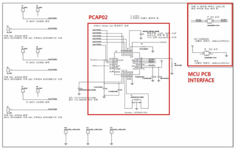 PCAP02 직경 40mm형 정전용량 측정 모듈 회로도