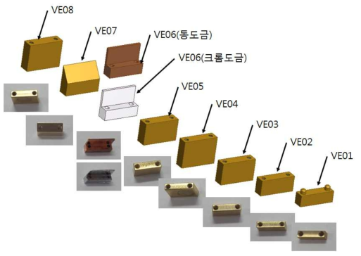 Vertical Electrode의 종류별 설계 및 제작 이미지