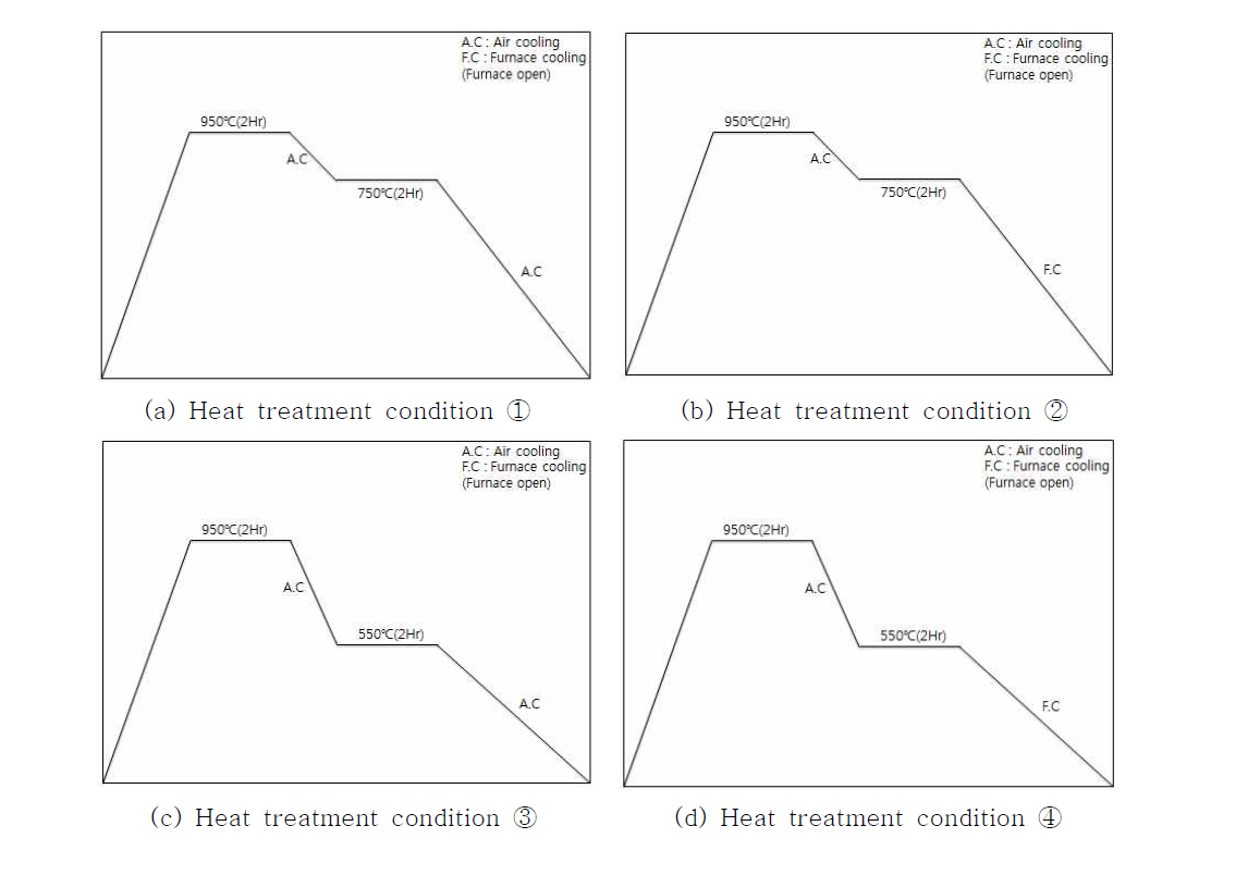 (a) ~ (d) Heat treatment condition