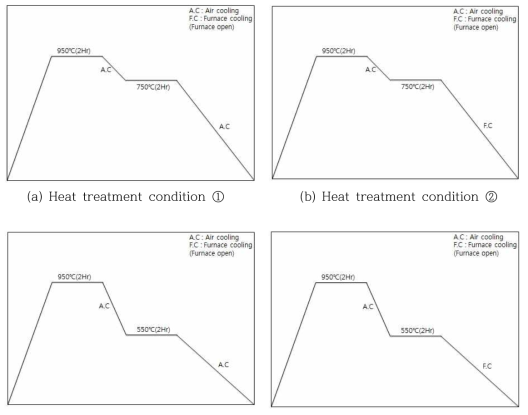 (a) ~ (d) Heat treatment condition