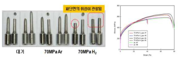 고압수소환경에서 취성이 관찰되는 300계 STS