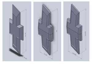 자동차 엠블럼 사출물 형상 모델링 (소, 중, 대)