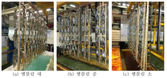 사출물 수직거치 타입 도금 랙 실증실험