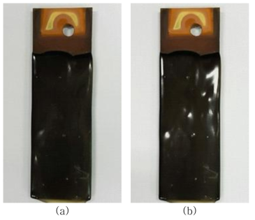 내열성 시험 전(a), 후(b) 사진
