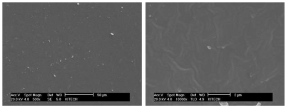 도금공정 후 PVC 코팅표면 SEM 사진