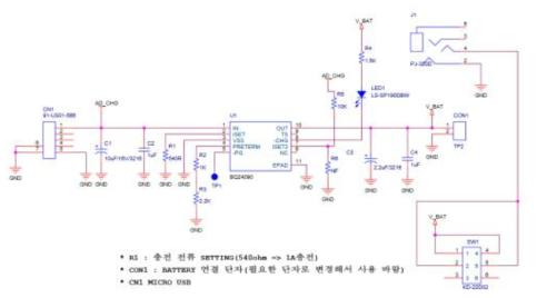 리튬이온 배터리용 전원관리 회로도