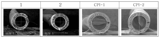 AK-PI-011C 및 CPI 중공사 모폴로지