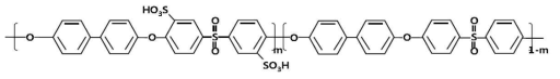 Sulfonated poly(arylene ether sulfone)(SPAES)의 구조