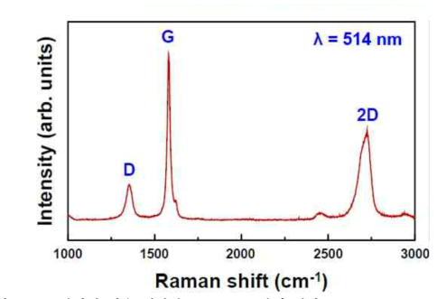 분산법 적용 생성된 Graphene 분석 결과 - RAMAN spectrum