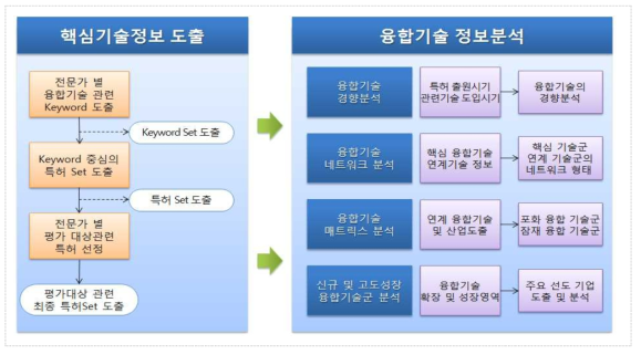 융합기술 정보분석의 특허set도출 절차 및 정보분석 내용