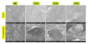 압출 전 후의 CNT 배향 이미지