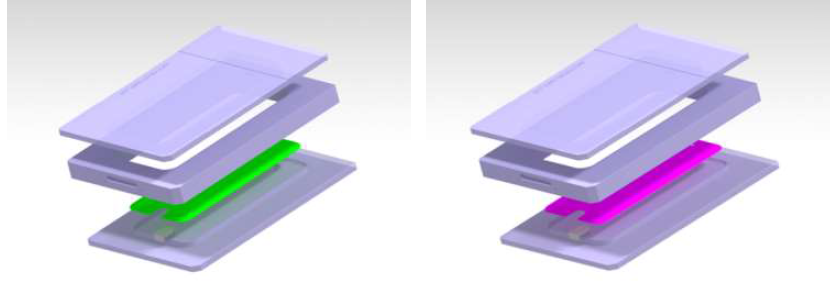 완전자유곡면 형상(3D) 4-Way Curved Glass용 Hybrid 금형 모델링