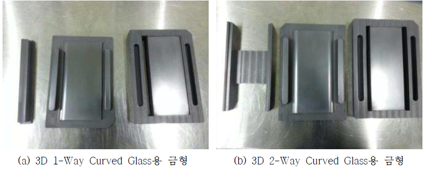 개발한 완전자유곡면 형상(3D) 1-Way & 2-Way Curved Glass용 금형