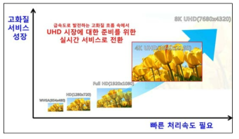 빠른 서비스를 위한, 기존 화질의 Live 실시간 서비스